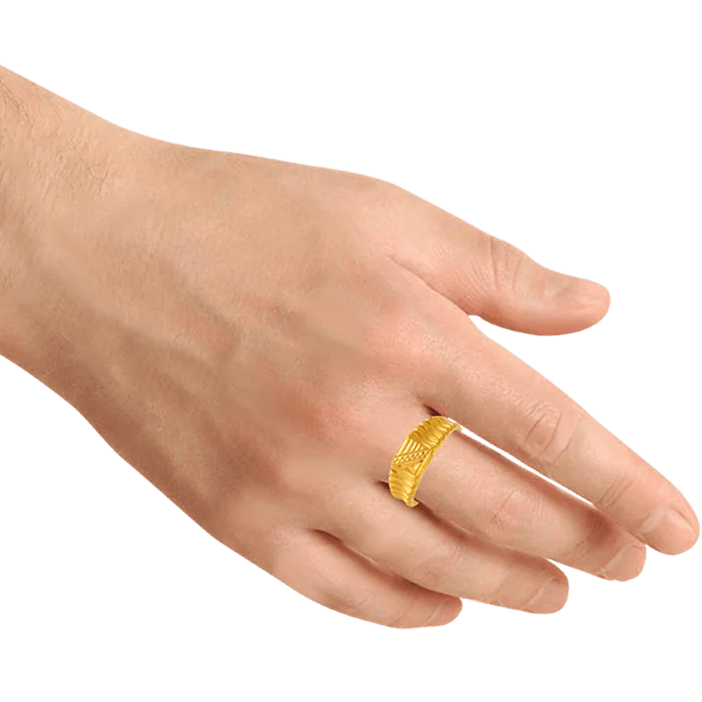 22KT Yellow Gold Ring For Men - Image 2