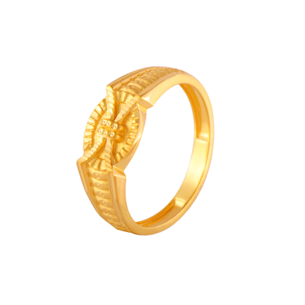 22KT Yellow Gold Ring For Men - Image 3