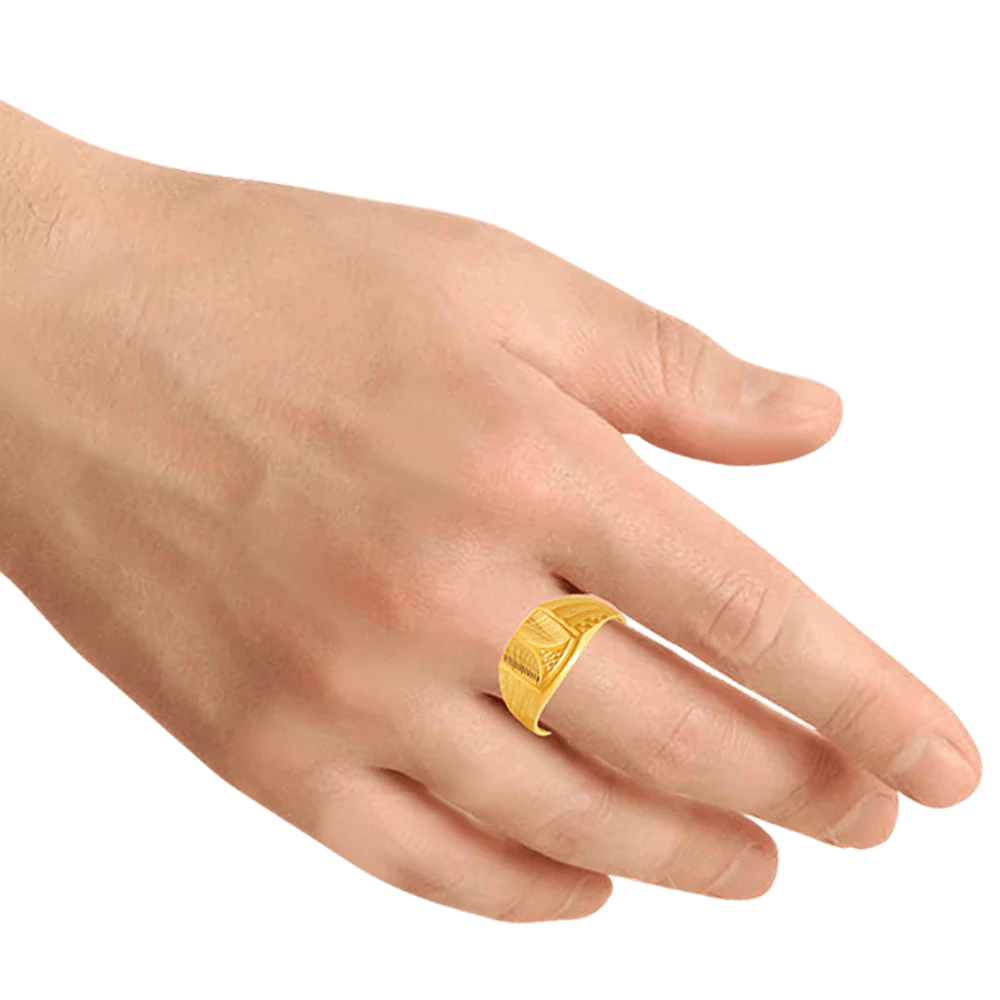 22KT Yellow Gold Ring For Men - Image 2