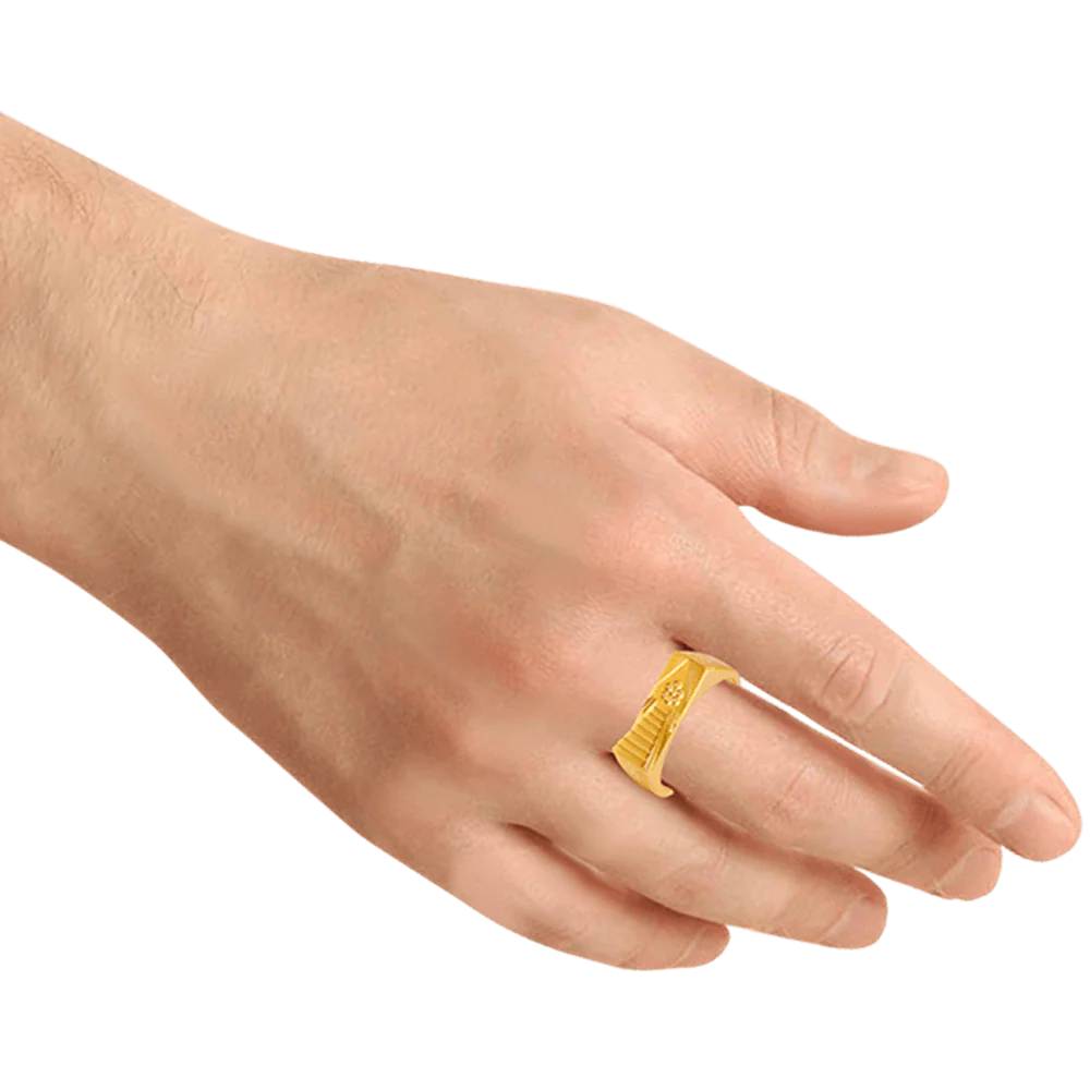 22KT Yellow Gold Ring For Men - Image 2