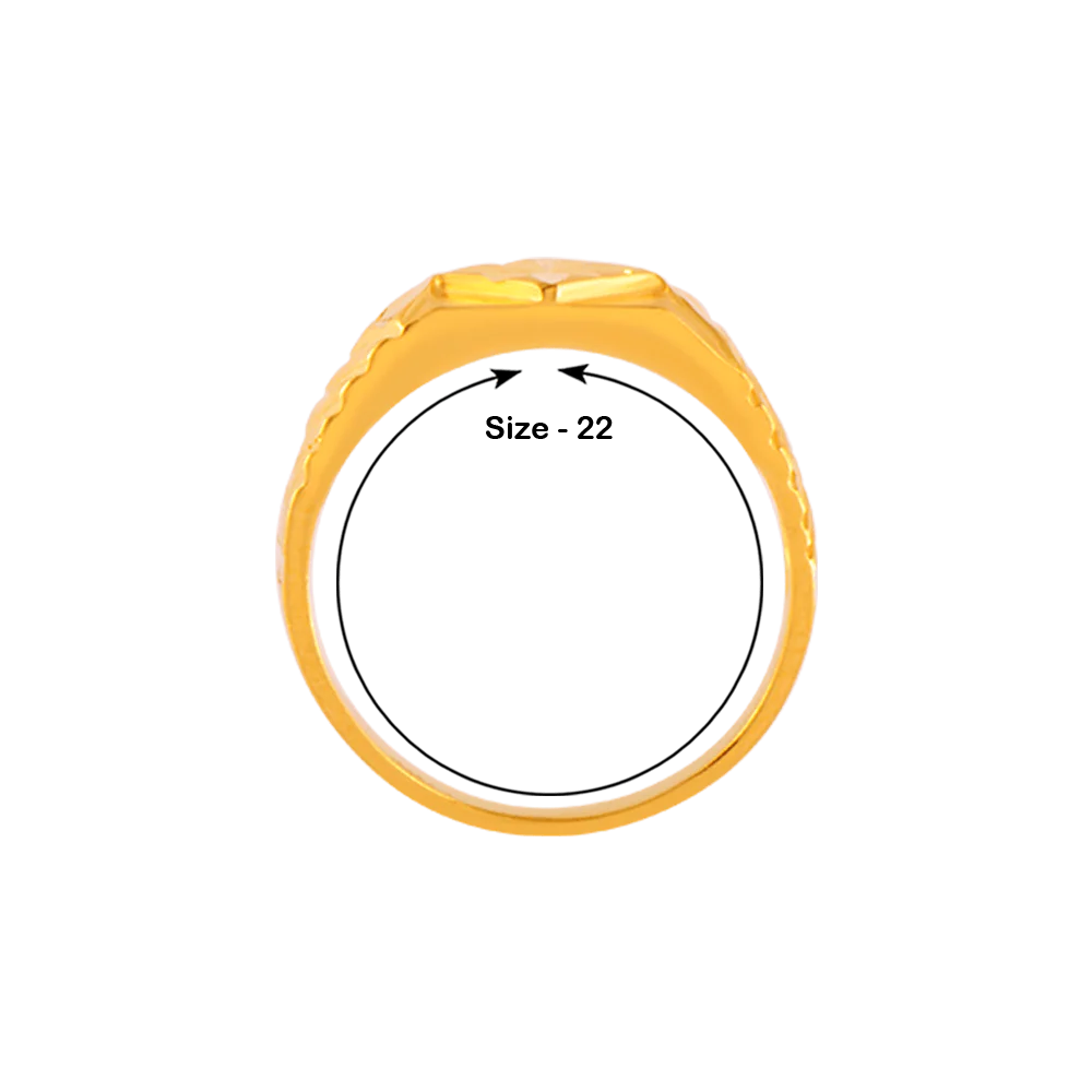 22KT Yellow Gold Ring For Men - Image 4