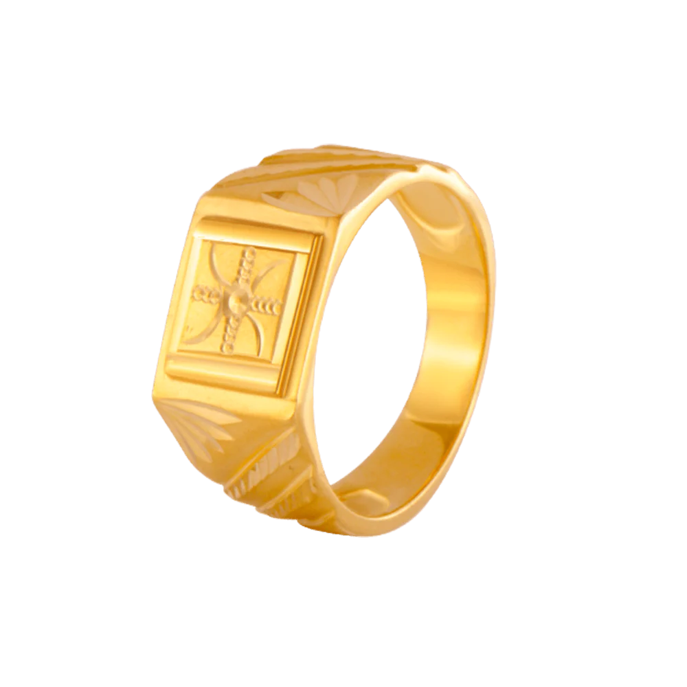 22KT Yellow Gold Ring For Men - Image 3