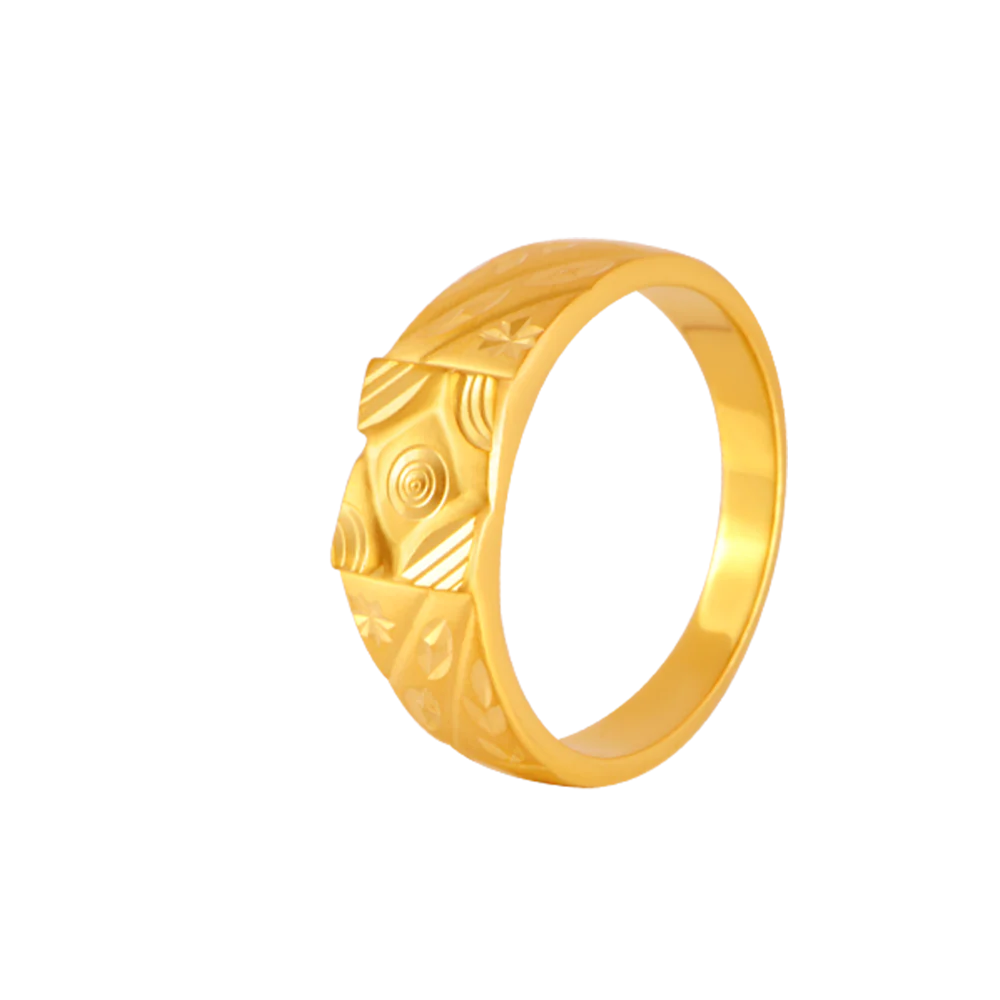 22KT Yellow Gold Ring For Men - Image 3