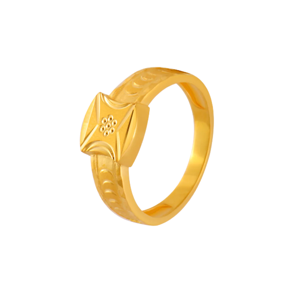 22KT Yellow Gold Ring For Men - Image 3