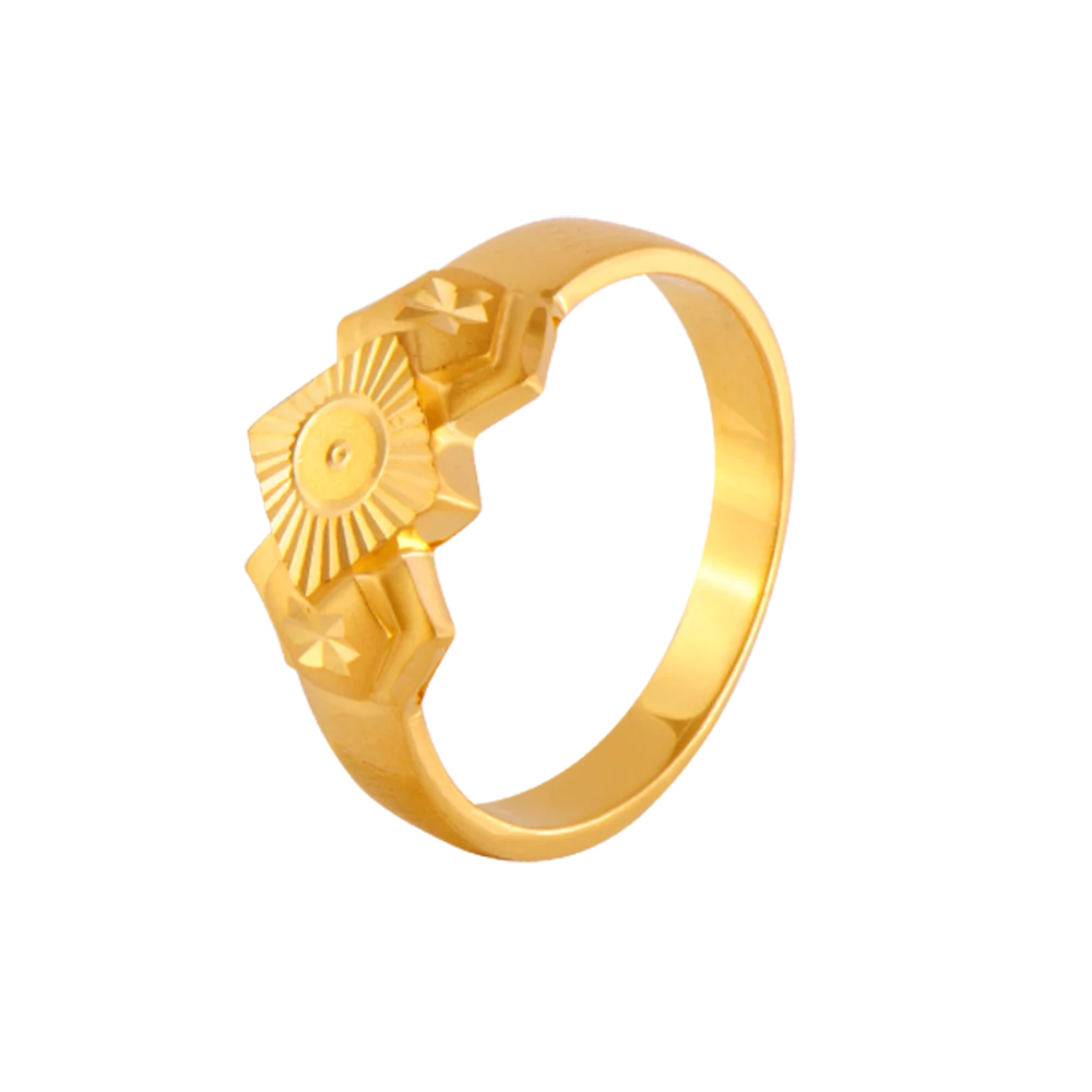 22KT Yellow Gold Ring For Men - Image 3