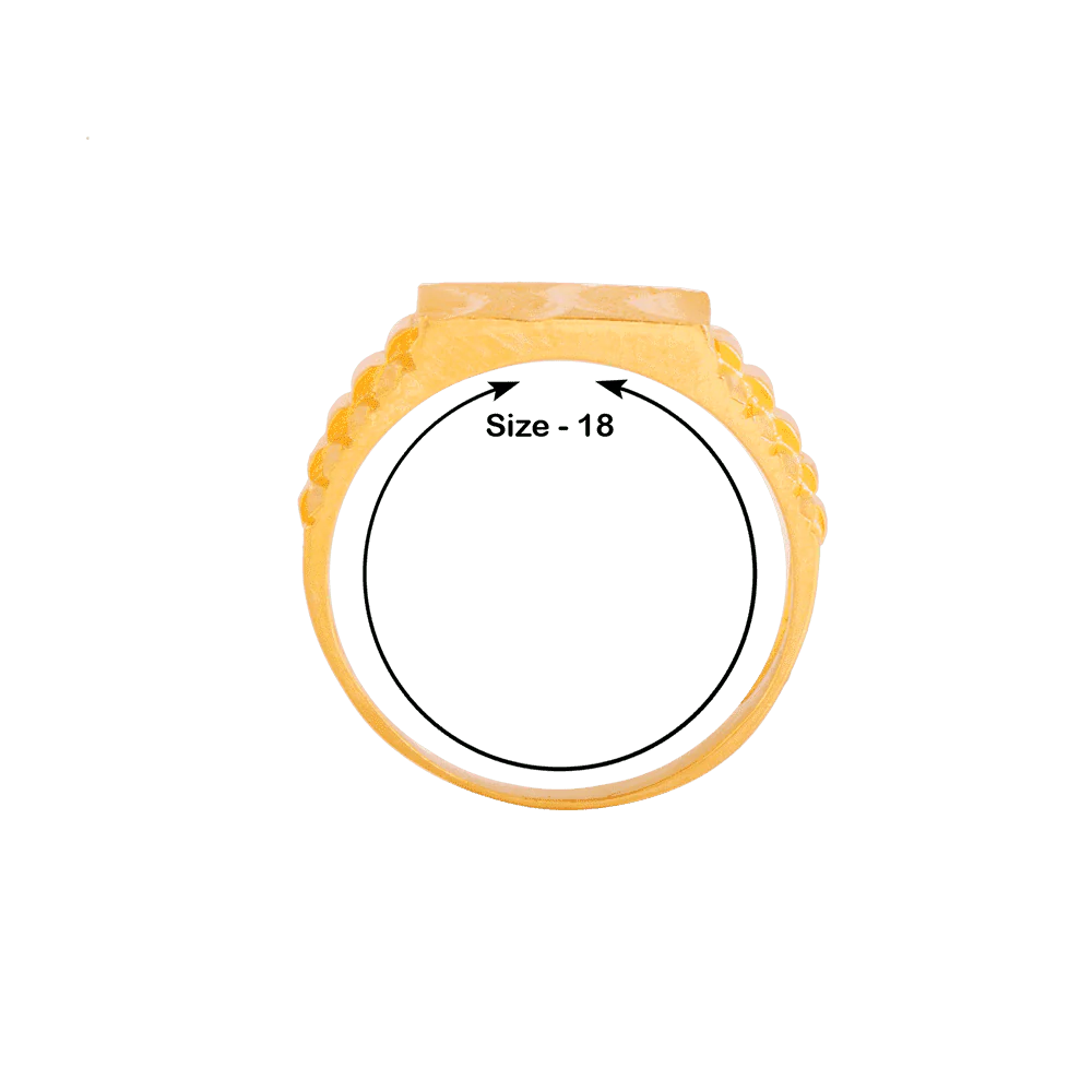 22KT Yellow Gold Ring For Men - Image 3