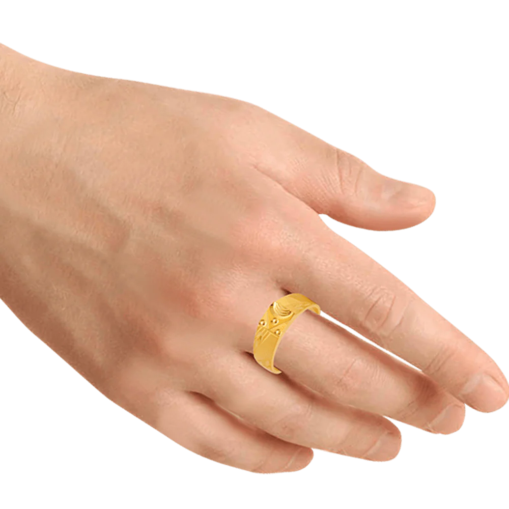 22KT Yellow Gold Ring For Men - Image 2