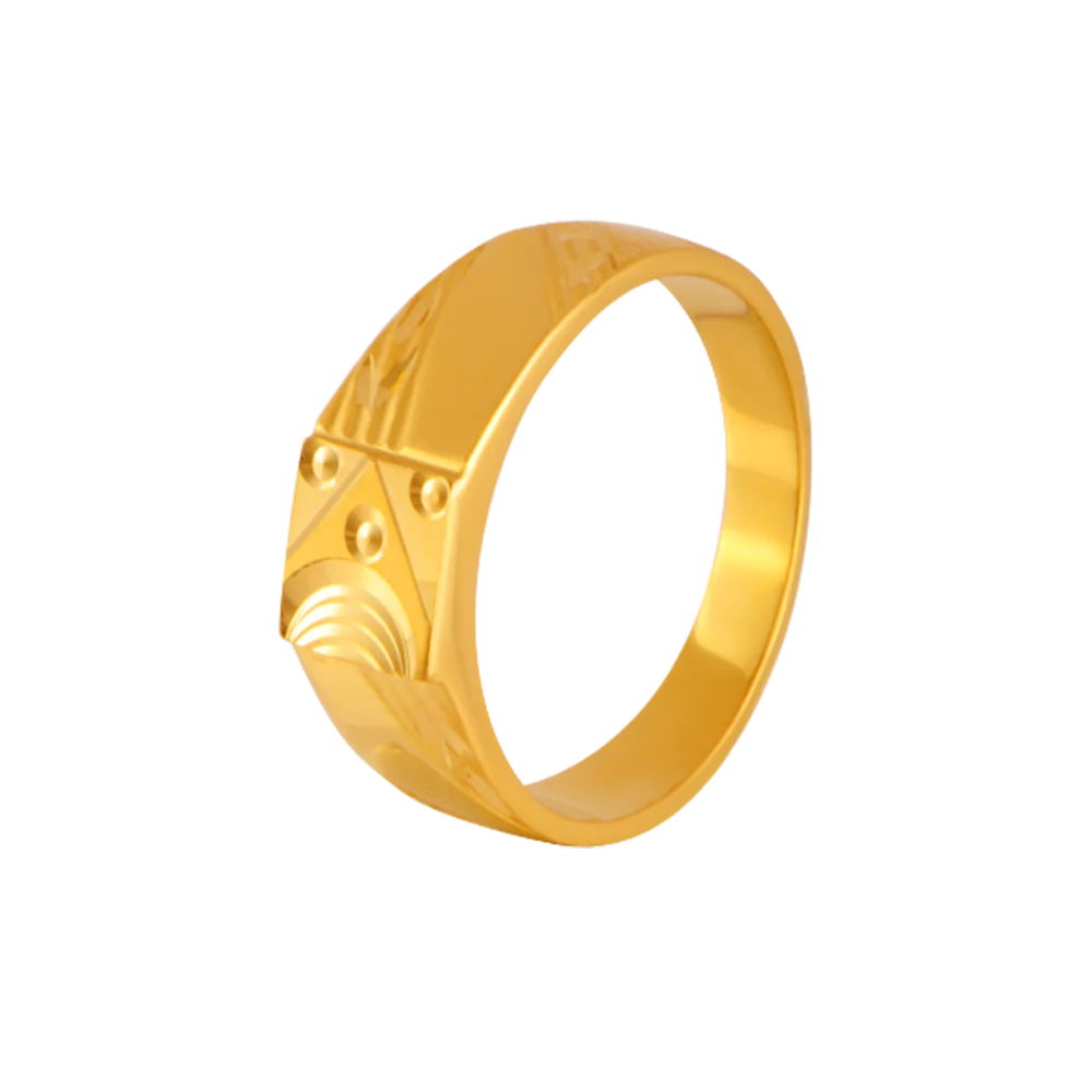 22KT Yellow Gold Ring For Men - Image 3