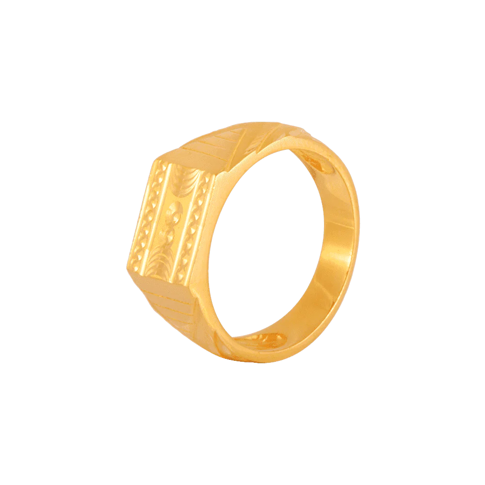 22KT Yellow Gold Ring For Men - Image 2