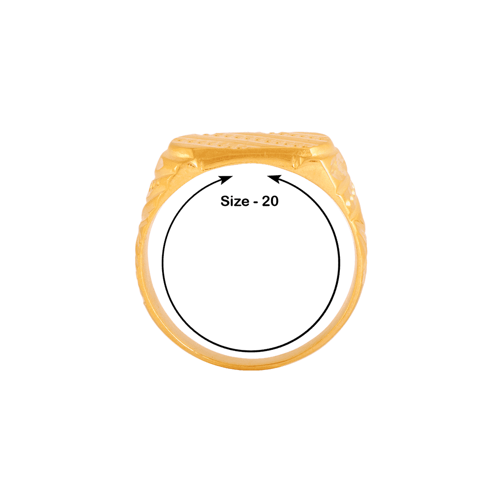 22KT Yellow Gold Ring For Men - Image 3