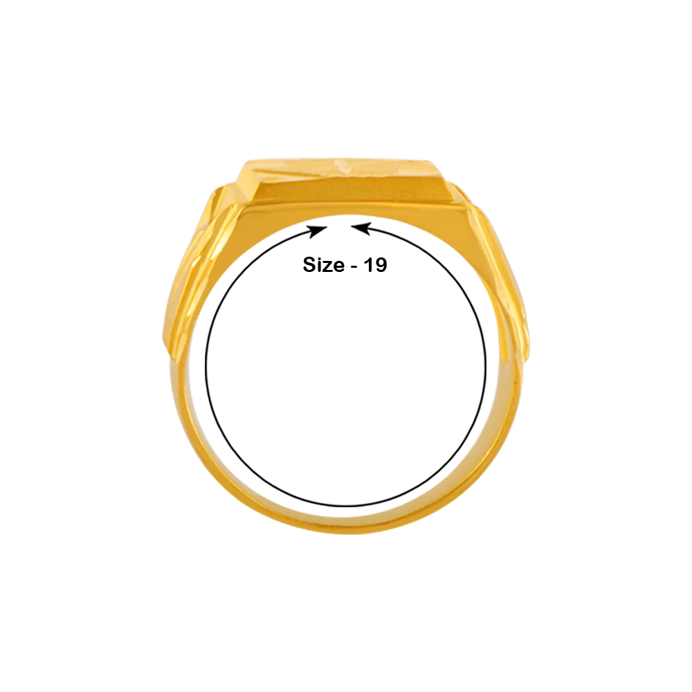 22KT Yellow Gold Ring For Men - Image 4