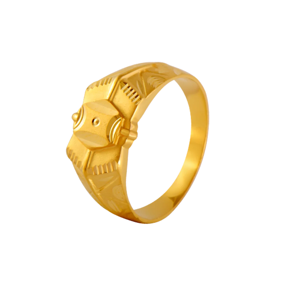 22KT Yellow Gold Ring For Men - Image 3