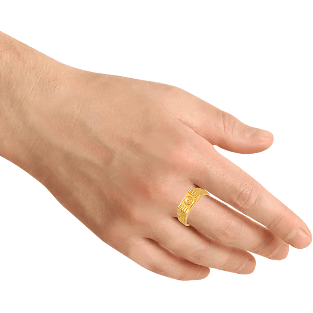 22KT Yellow Gold Ring For Men - Image 2