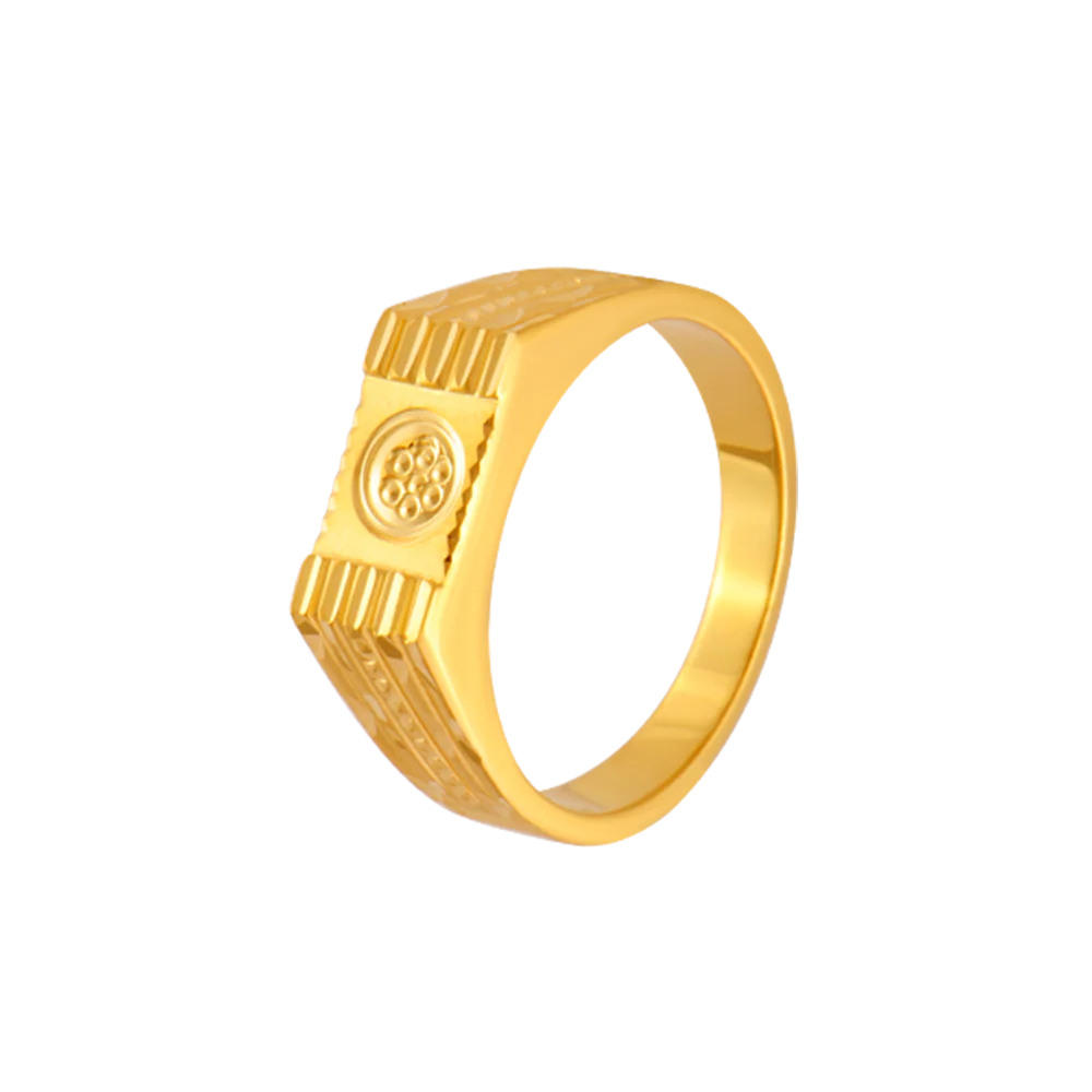 22KT Yellow Gold Ring For Men - Image 3