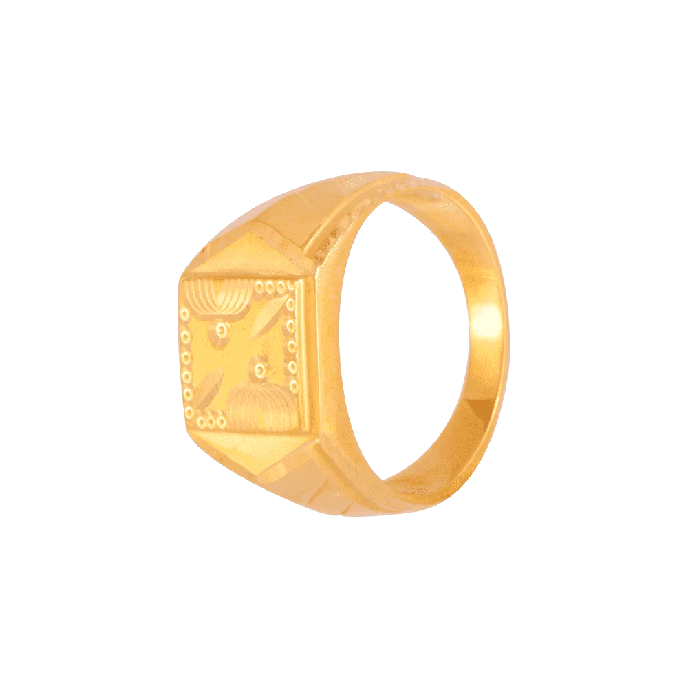 22KT Yellow Gold Ring For Men - Image 2