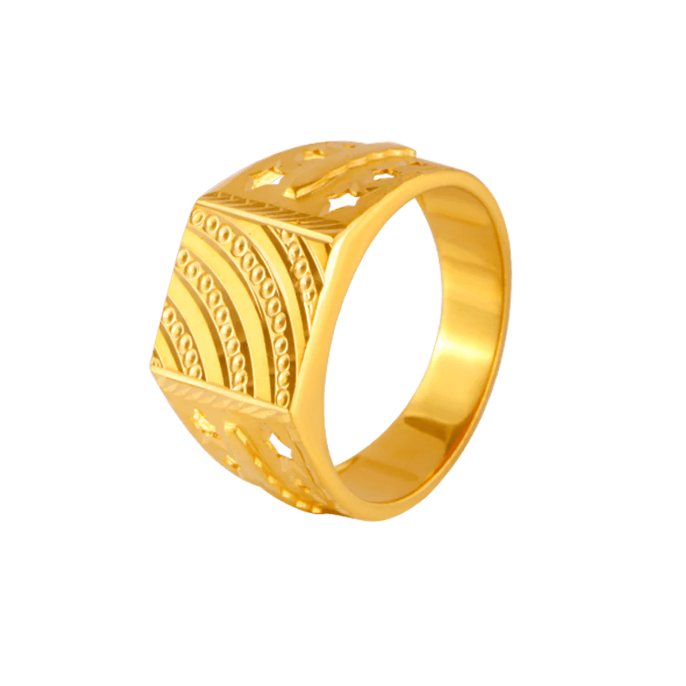 22KT Yellow Gold Ring For Men - Image 3