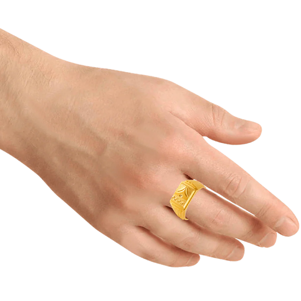 22KT Yellow Gold Ring For Men - Image 2