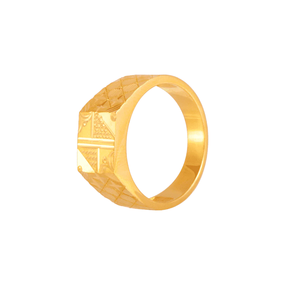 22KT Yellow Gold Ring For Men - Image 2