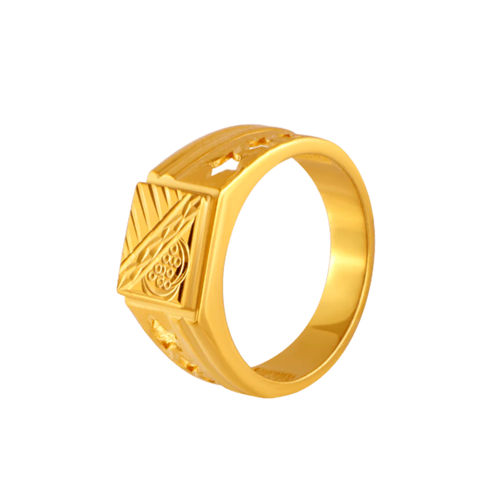 22KT Yellow Gold Ring For Men - Image 3