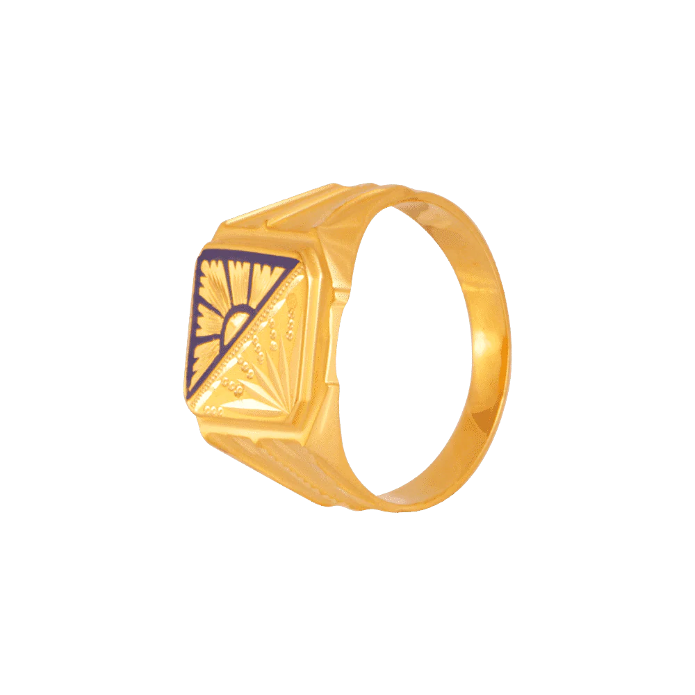 22KT Yellow Gold Ring For Men - Image 2