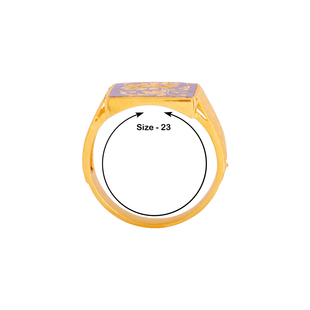 22KT Yellow Gold Ring For Men - Image 3