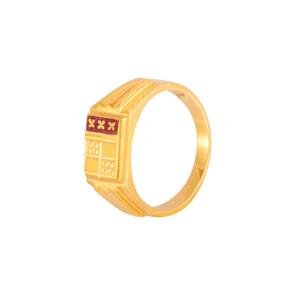 22KT Yellow Gold Ring For Men - Image 2