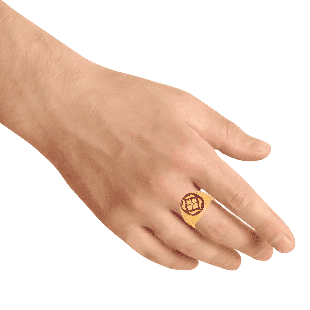 22KT Yellow Gold Ring For Men - Image 4