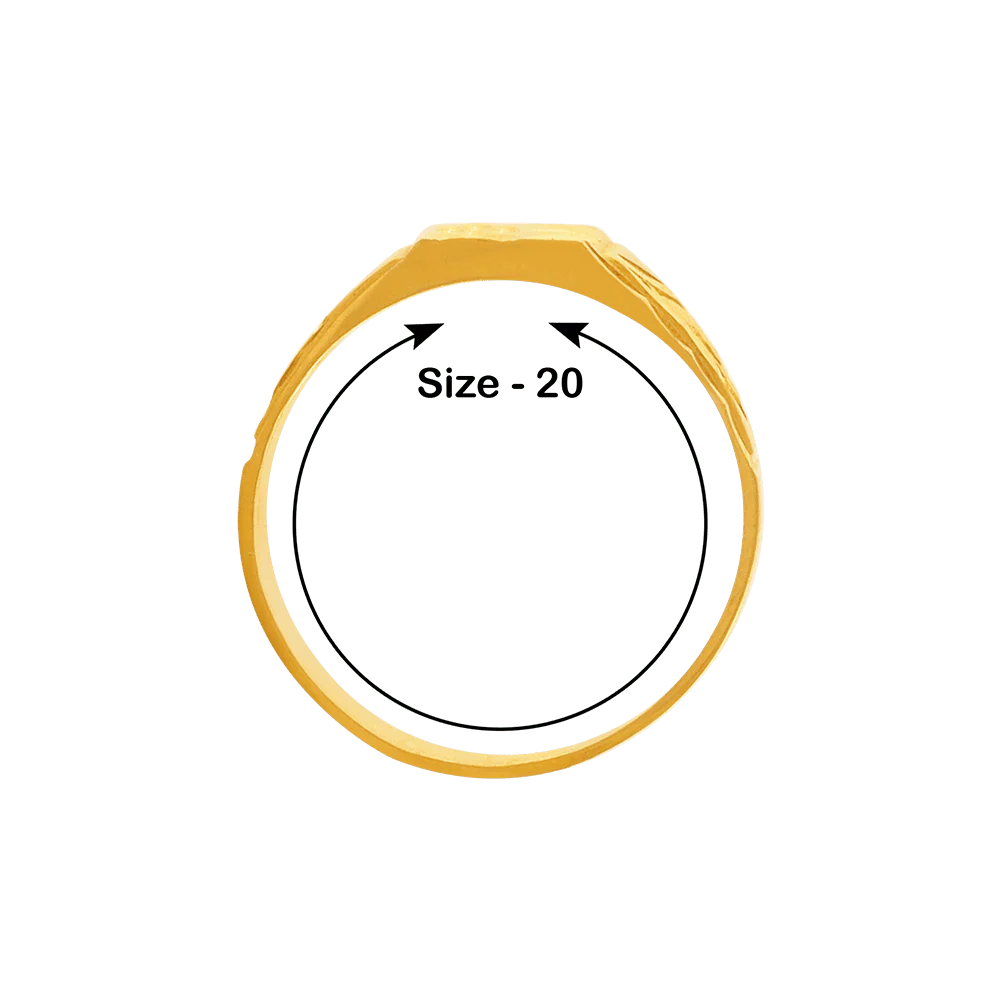 22KT Yellow Gold Ring For Men - Image 3