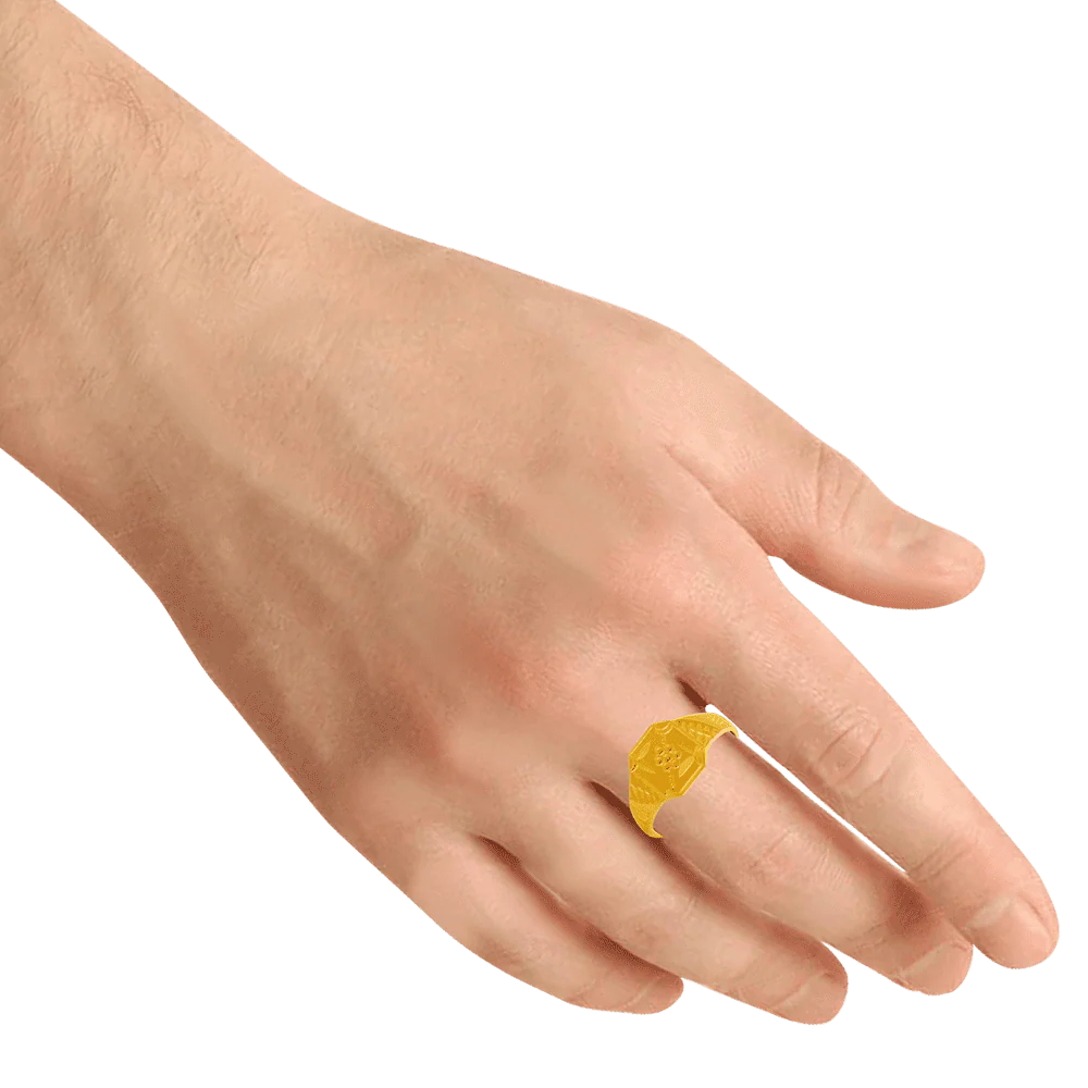 22KT Yellow Gold Ring For Men - Image 4