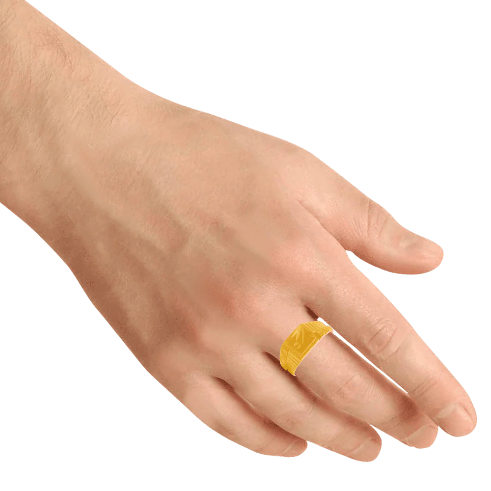 22KT Yellow Gold Ring For Men - Image 3