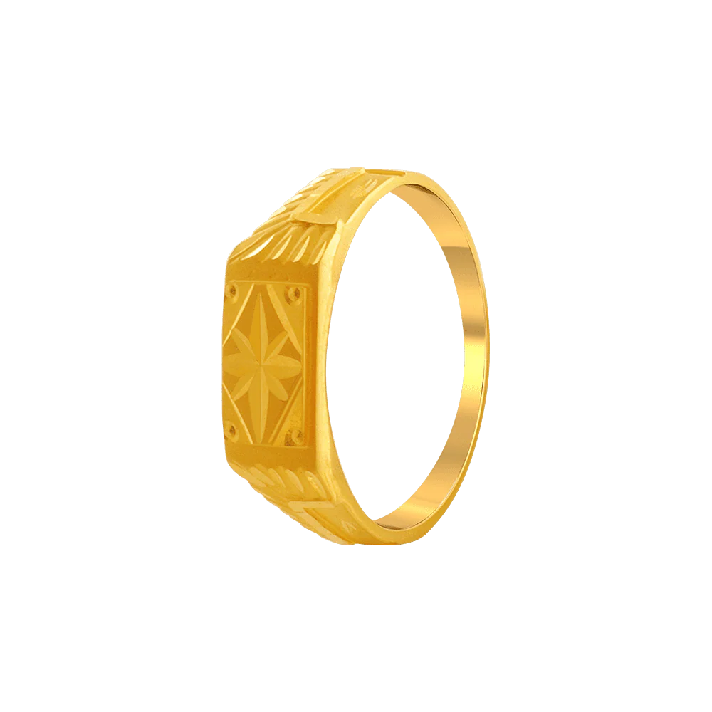 22KT Yellow Gold Ring For Men - Image 2