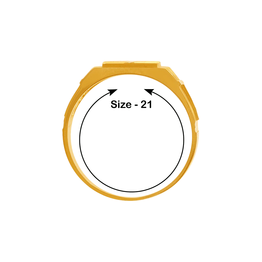 22KT Yellow Gold Ring For Men - Image 3