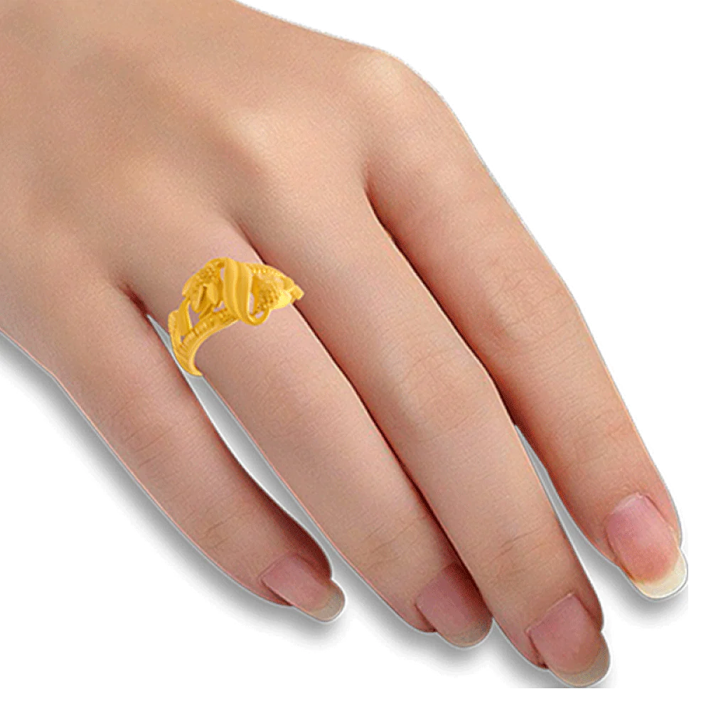 22KT Yellow Gold Ring For Women - Image 2