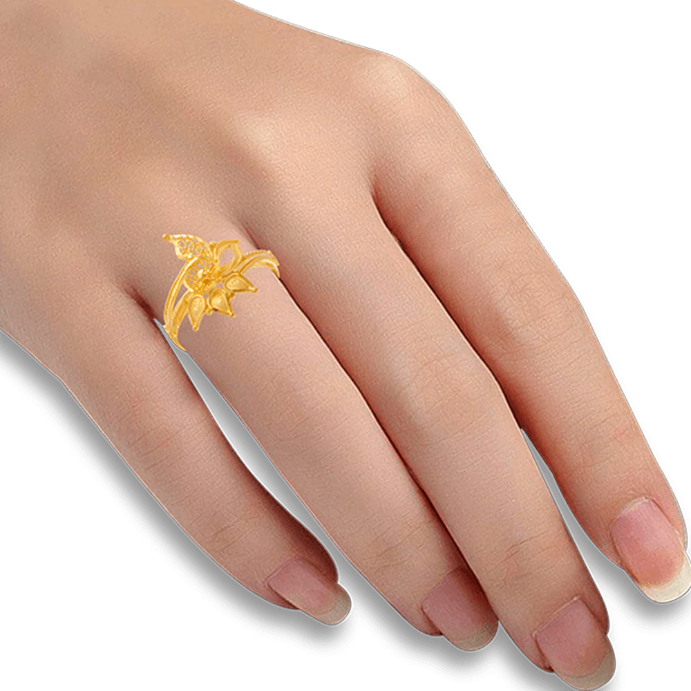 22KT Yellow Gold Ring For Women - Image 2