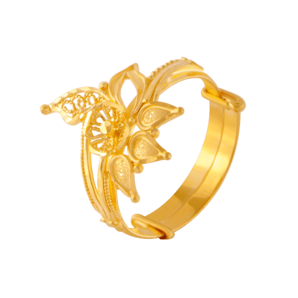 22KT Yellow Gold Ring For Women - Image 3