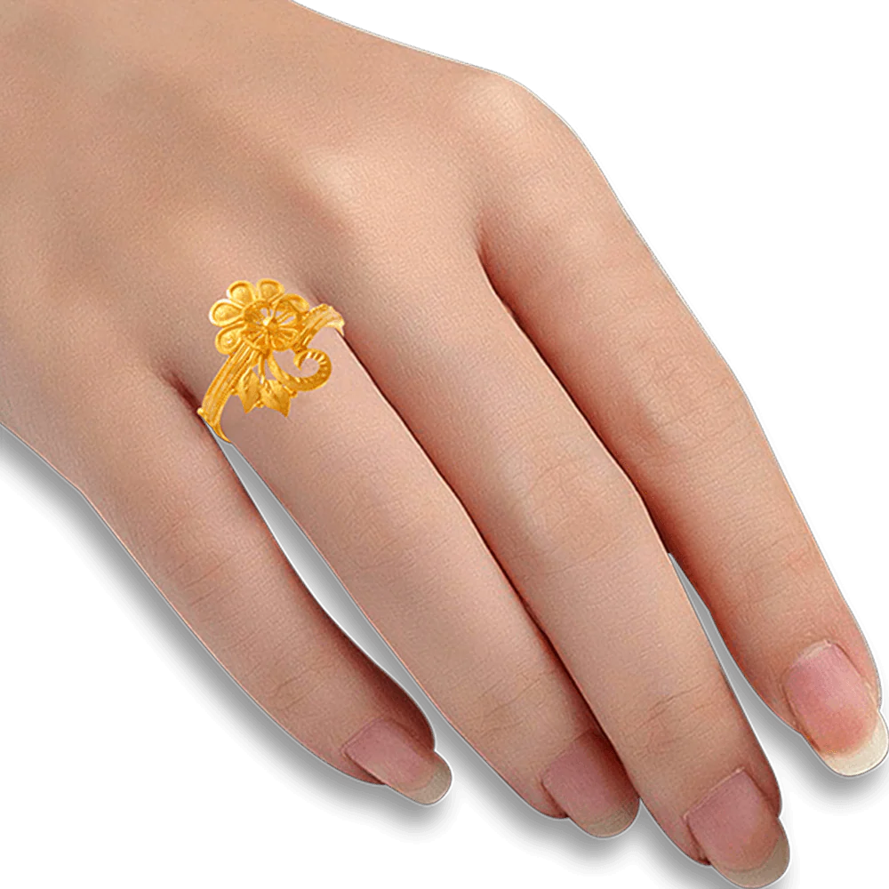 22KT Yellow Gold Ring For Women - Image 2