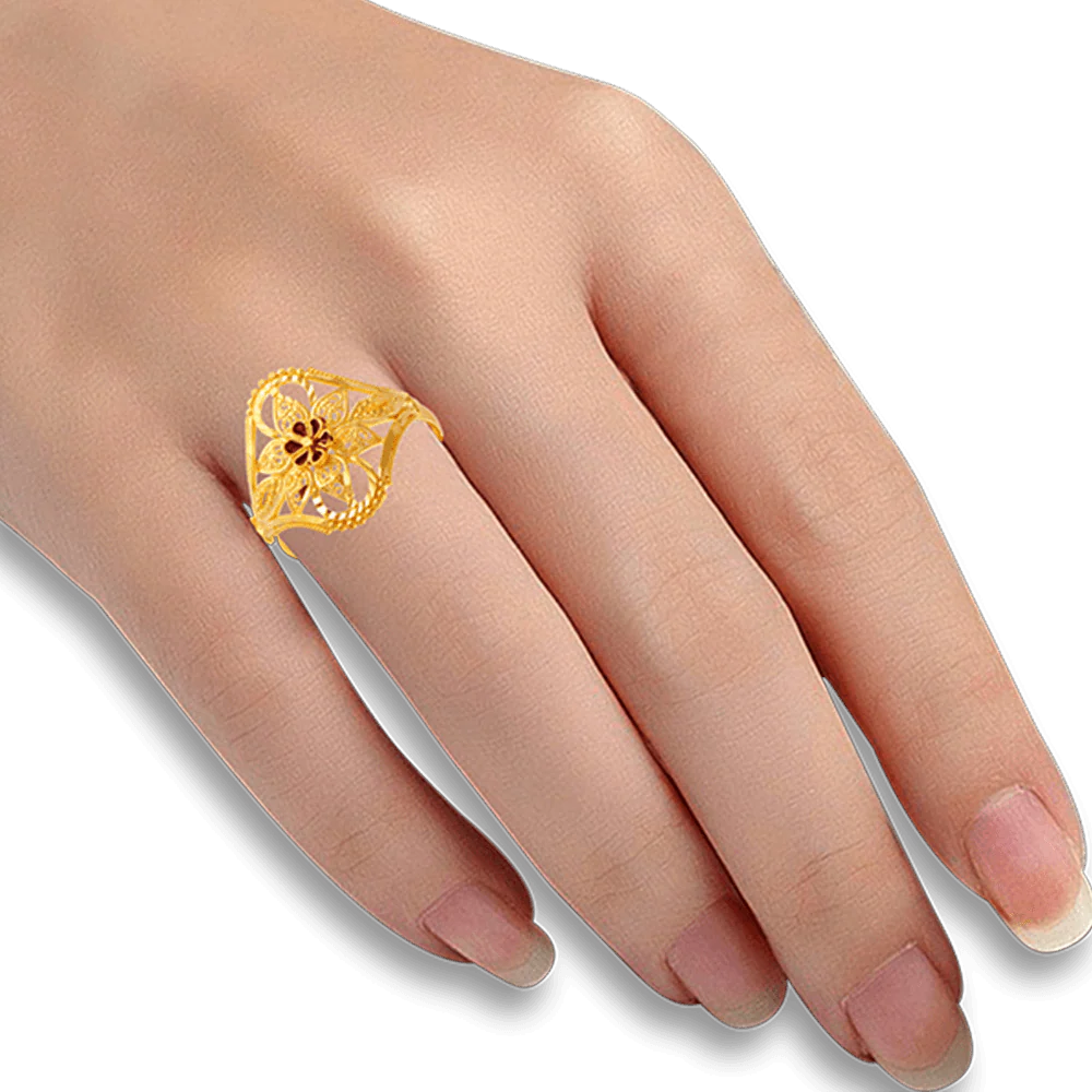 22KT Yellow Gold Ring For Women - Image 2