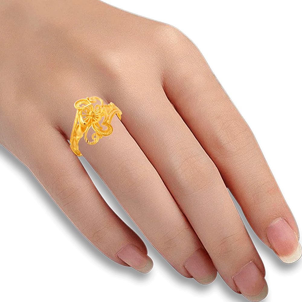 22KT Yellow Gold Ring For Women - Image 2