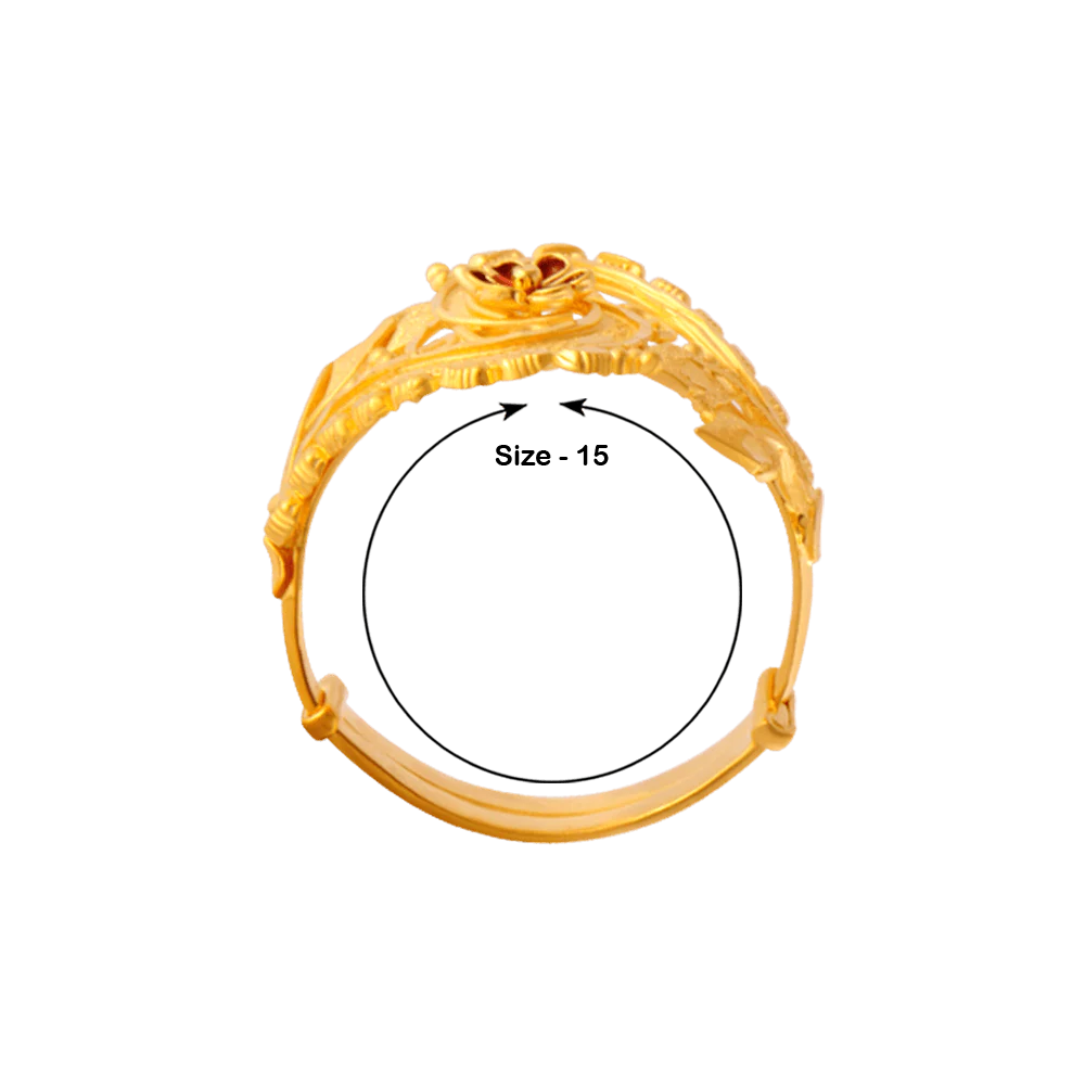22KT Yellow Gold Ring For Women - Image 4