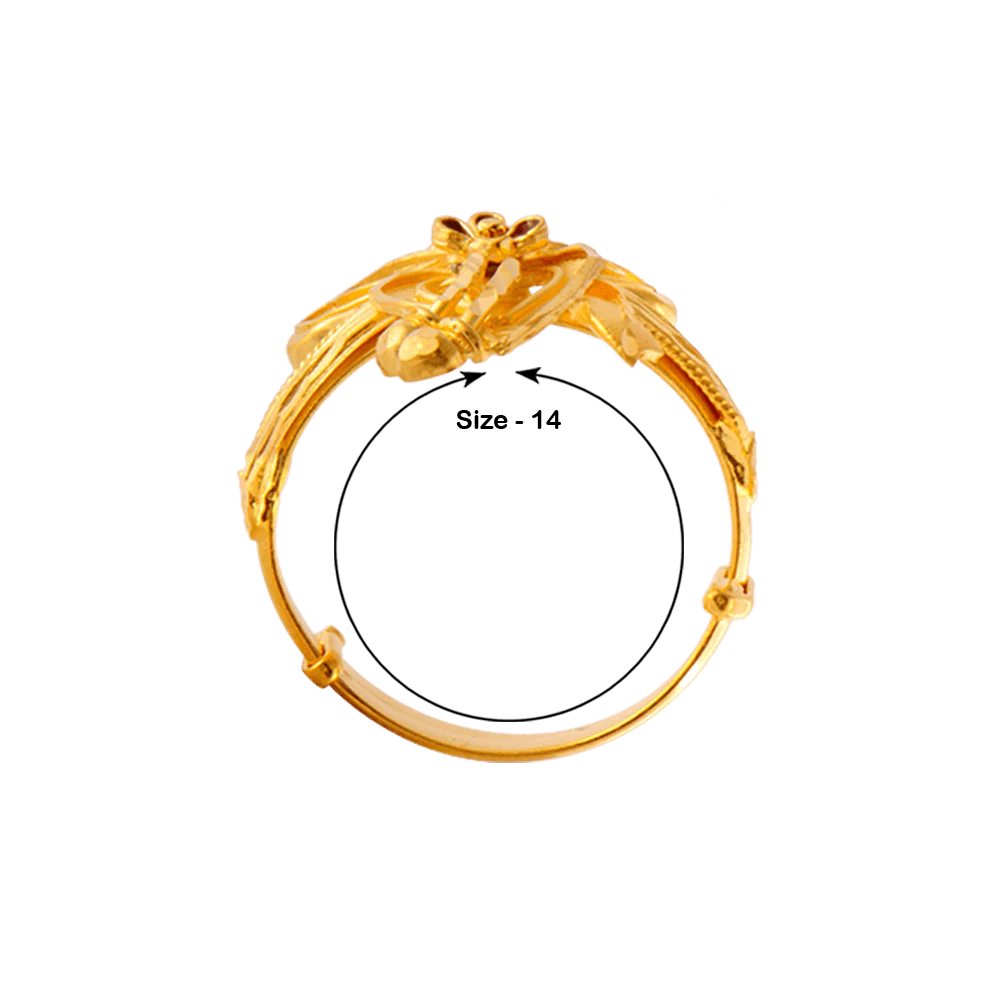 22KT Yellow Gold Ring For Women - Image 4