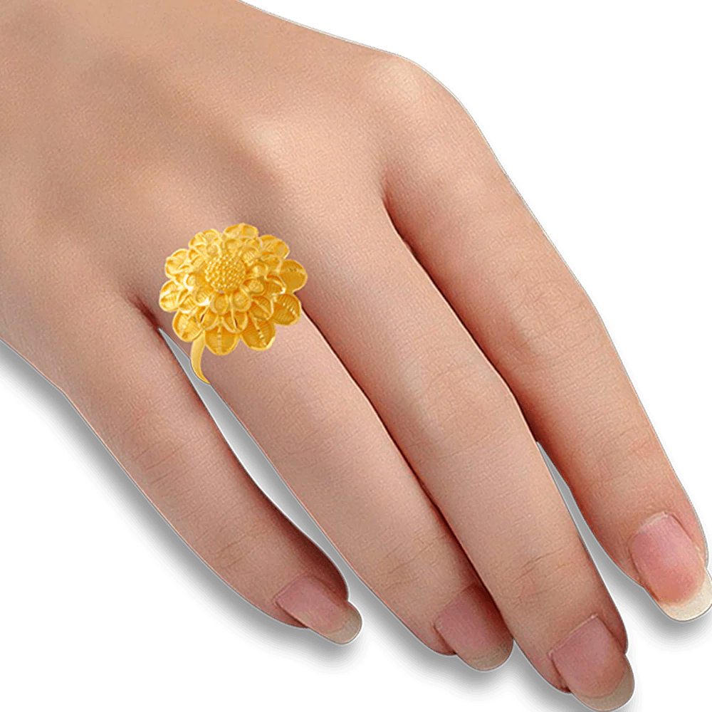 22KT Yellow Gold Ring For Women - Image 2