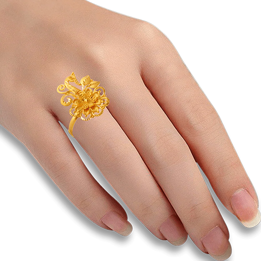 22KT Yellow Gold Ring For Women - Image 2