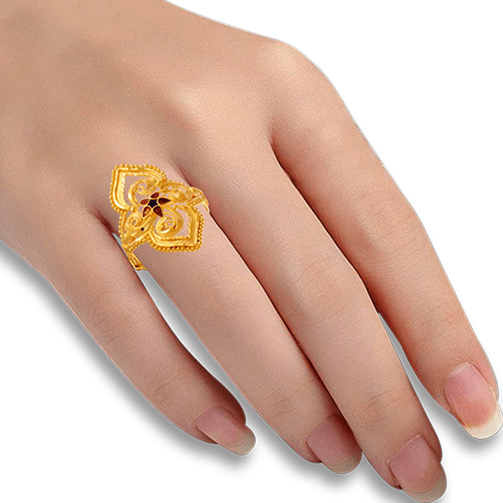 22KT Yellow Gold Ring For Women - Image 2