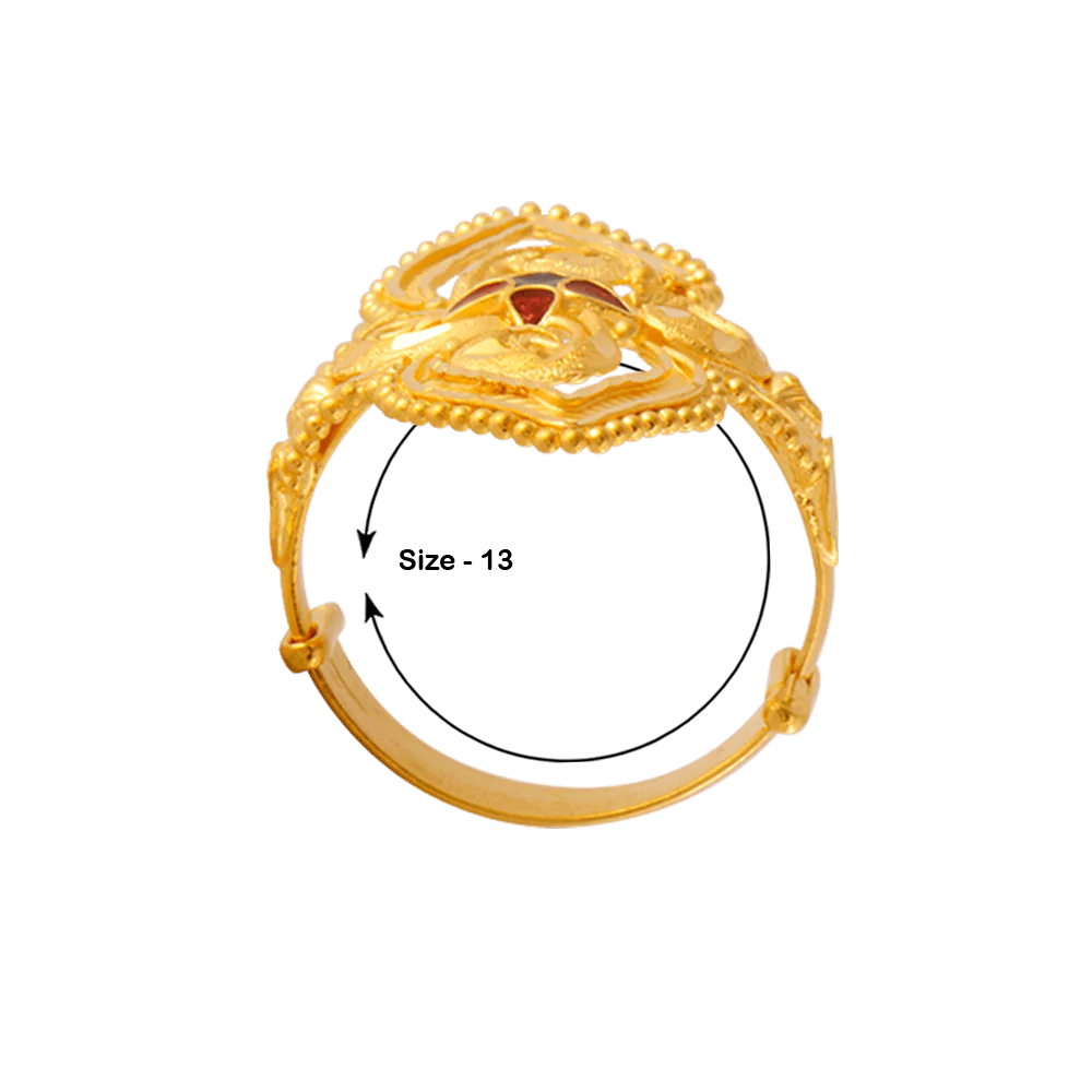 22KT Yellow Gold Ring For Women - Image 4