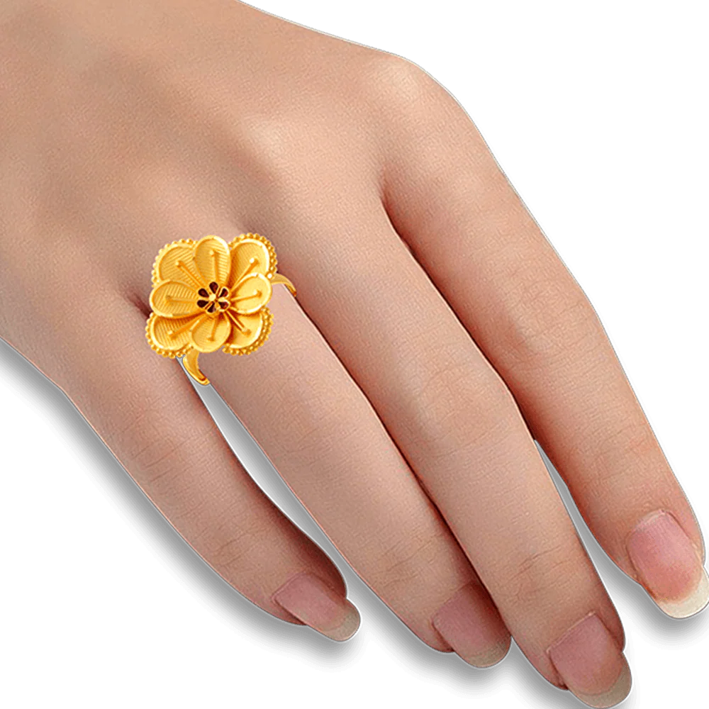22KT Yellow Gold Ring For Women - Image 2