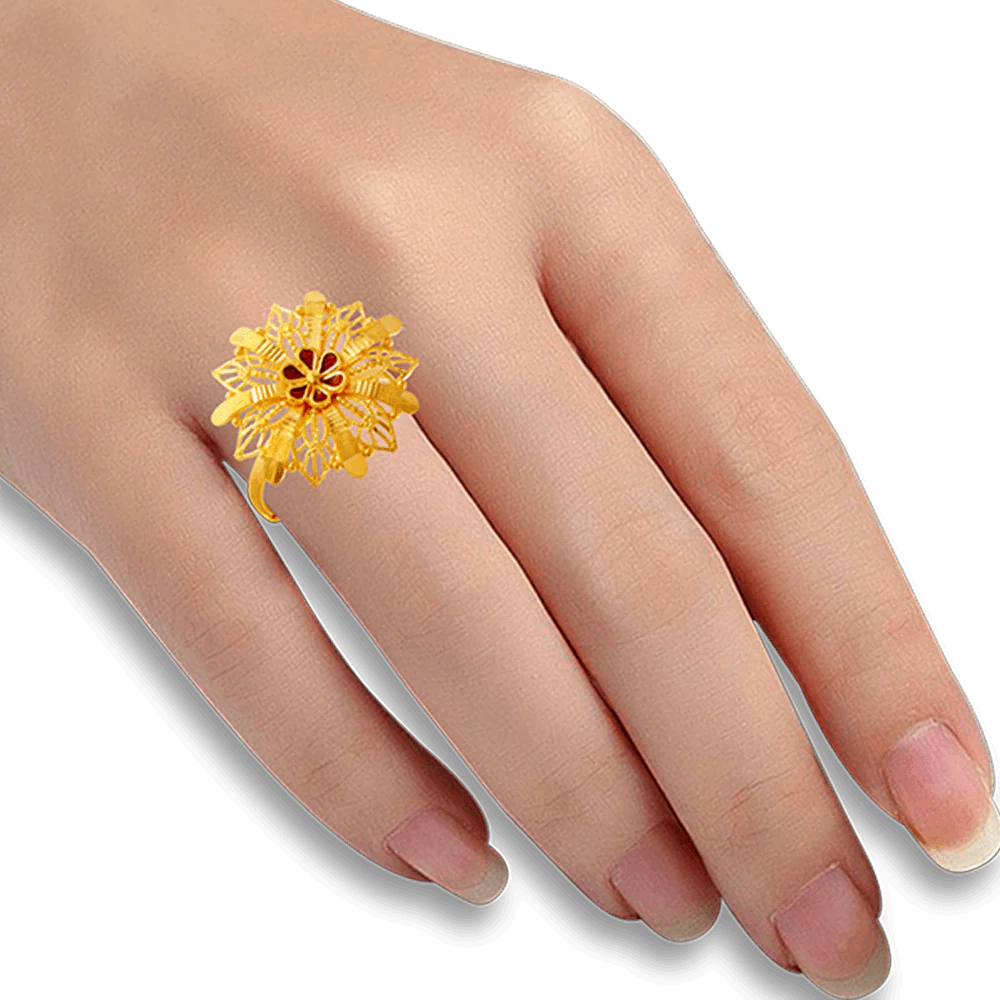 22KT Yellow Gold Ring For Women - Image 2