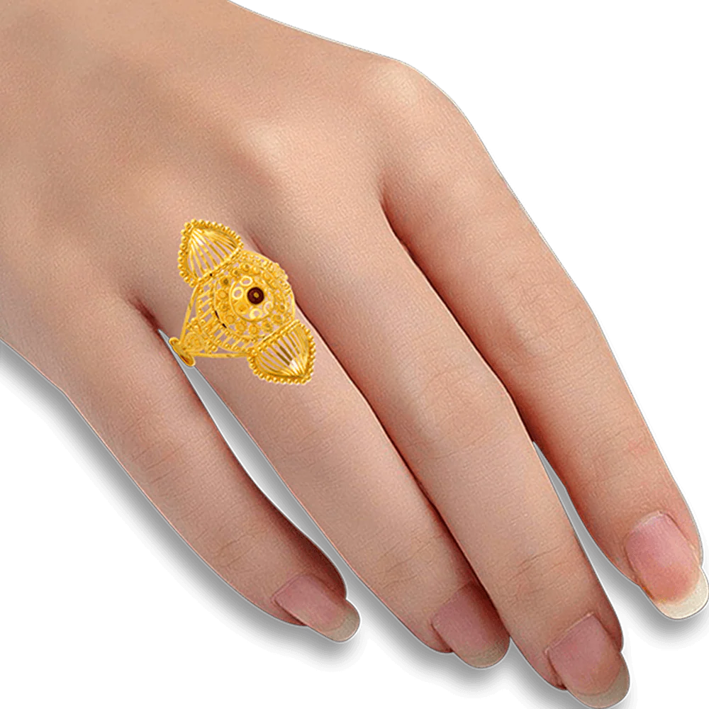 22KT Yellow Gold Ring For Women - Image 2