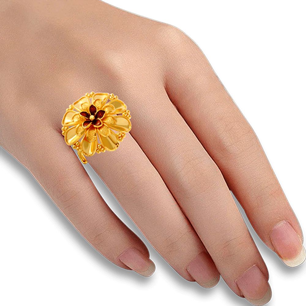 22KT Yellow Gold Ring For Women - Image 2
