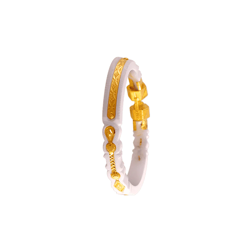 22KT Yellow Gold Sankha Bangle For Women - Image 3