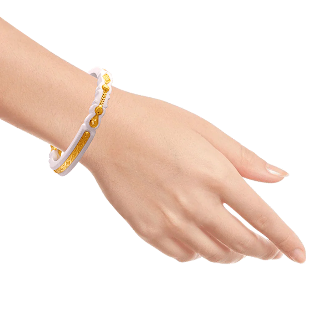 22KT Yellow Gold Sankha Bangle For Women - Image 3